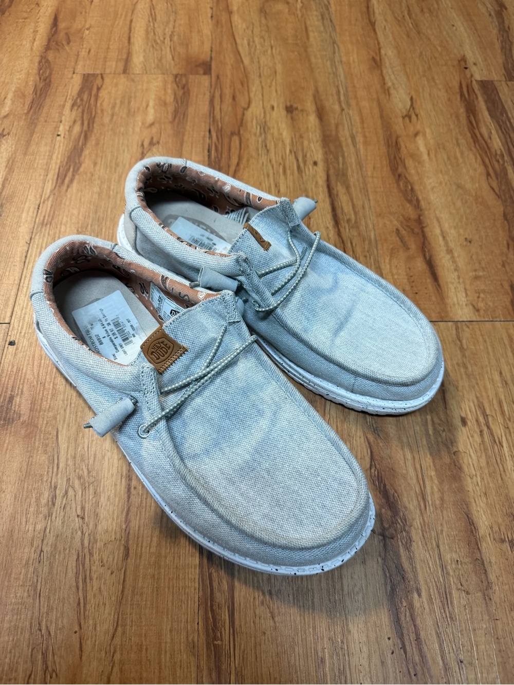 Hey Dude Light Blue Canvas Slip-On Loafers